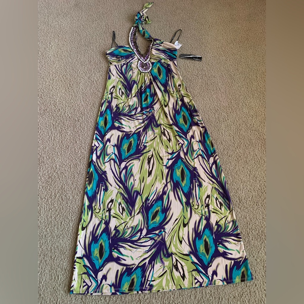 Roulette Floral Halter Neck Maxi Dress